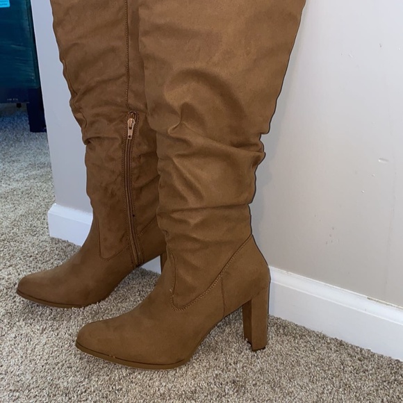 suede knee high heel boots - Picture 7 of 8